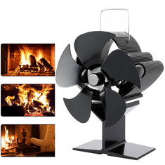 Ventilador de chimenea de 5 aspas Mini ventilador de estufa alimentado por calor Ventilador de leña para quemador Eco-ventilador Silencioso Ventilador de chimenea doméstico Distribución eficiente del calor