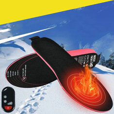 1 par EVA unisex elektriske oppvarmede innleggssåler LED trådløs fjernkontroll Termisk oppladbar varmepute for vintersport