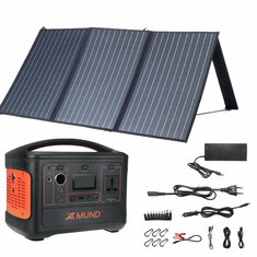 XMUND 600W 153600mAh Poder Stação conjunto com 100W 18V painel solar carregamento para dispositivos de energia de acampamento ao ar livre
