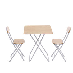 Juego de sillas de mesa plegable de 3 piezas Escritorio de comedor portátil cuadrado al aire libre cámping Barbacoa de picnic