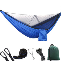Prenosná vonkajšia kempingová sieť pre 1-2 osoby s moskytiérou, vysokopevnostná padáková tkanina, závesná posteľ, lov, spací hojdačka