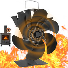 6 Blade Fireplace Fan Heat Powered Stove Fan Quiet 1600rpm Speed Heat Powered Wood Stove Fan 6 Blades High Temperature Resistant for Fireplace for Log Burner