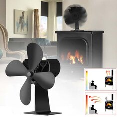 IPRee® 4 Blade Fireplace Fan Eco Friendly Quiet Winter Thermal Heat Power Fan Wood Burner Stove Fan Home Travel