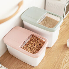 Almacenamiento de alimentos de 20 kg Caja Contenedor de almacenamiento de cocina de arroz Almacenamiento de granos Gato Litter Toys Ttorage Caja para viajes cámping