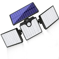 Solar-Wandlampen mit drei Köpfen mit Bewegungssensor 180 LED-Flutlichter Verstellbarer Kopf 270° Weitwinkel-Solarbeleuchtung