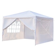 [US/UK/FR Direto] Camping Sobrevivências 3 x 3m Quatro Lados Guarda-sol Abrigo Portátil Portas Duplas Uso Doméstico Abrigo à Prova D' Água Com Tubos Espirais Branco