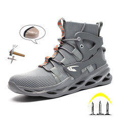 أحذية أمان للرجال من TENGOO تسمح بمرور الهواء أحذية عمل بمقدمة من الفولاذ ضد للماء SRA أحذية رياضية سلامة للرجال من EVA مانعة للانزلاق