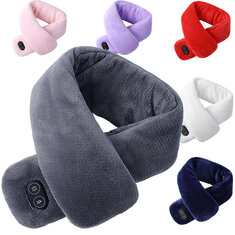 2023 Massage Heated Scarf USB Charging Smart Heating Vibration Waterproof Thick Warm Solid Color Scarf Plush Collar Scarves for Women Men Winter