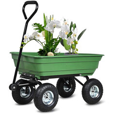 [Directive UE] Chariot de jardin pliant avec cadre en acier, pneus pneumatiques, charge de 300 livres pour la conduite en plein air dans la cour