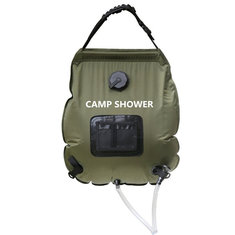 Sac de douche à eau pliant 20L camping en plein air randonnée auto-conduite chauffage solaire avec thermomètre