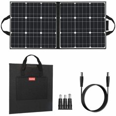 [US Langsung] FlashFish 50W 18V Panel Surya Portabel Lipat Solar Charger untuk Generator Daya Camping SP50W