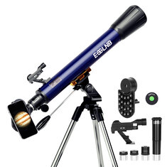 [US Direct] ESSLNB 525X Kính viễn vọng thiên văn 70mm Telescopes with K4/10/20 Ống ngắm mắts for Adults Kids Beginners Erect-Image Củng cố Telescope with Stainless Steel Ba chân Phone Mount and Red Dot Finderscope ES2014