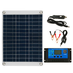 Kit de panneau solaire polycristallin 20W 12V/5V Batterie chargeur panneau solaire portable pour voiture bateau van