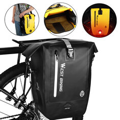 WEST BIKING 25L Full Waterproof Bike Rack Bag Bicycle Carrier Saddle Bag Pannier Trunk MTB Road Bike Luggage Bags Accessories Black