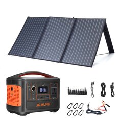 XMUND 500W 153600mAh Power Station Set With 100W 18V Solar Panel Charging For Outdoor Camping Power Devices