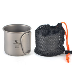 Taza de agua portátil Campleader Taza plegable de titanio de 250 ml al aire libre cámping Vajilla para picnic y barbacoa