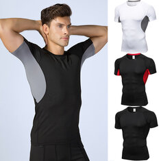 YUERLIAN Men's Compression Tops Athletic Running Training Gym T-shirts Apparel Running Shirt Men Body building Sport T-shirt
