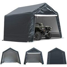 12x7.4 Ft Motorcycle Carport Portable UV Water Proof Cover Storage Sheds Camping Tent Canopy Shelter Garden Patio