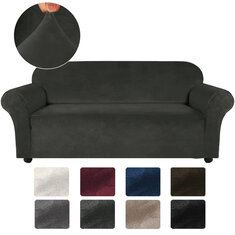 4 Seater Velvet Sofa Cover Solid Colour Thickened Plush Anti-slip Super Soft Sofa Protector Home Chair Cover