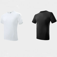 [Novo lançamento 2023] Camiseta esportiva Supield Cool Feeling 86% nylon Confortável, respirável, elástica, leve, design com gola redonda para exercícios ao ar livre, viagens de bicicleta