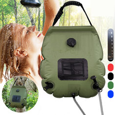 20L Portable Solar Heated Shower Water Bathing Bag Outdoor Camping Hiking Water Bag With Temperature Display Outdoor Shower Accessories