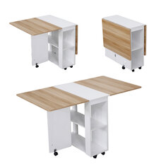 W1400*D800*H740MM háztartási összecsukható asztal mozgatható, négyszögletes, egyszerű, többfunkciós asztal 4 székkel