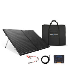 Panel solar monocristalino ATEM POWER AP-FOLD-FLES de 200W sin vidrio, maleta solar portátil equipada con controlador MPPT de 20A para baterías de 12V, para camping en RV