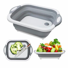 IPRee® 7L Küchenschneidebrett Faltbarer Multifunktions-Abflusskorb Waschen von Obst Gemüsekorb