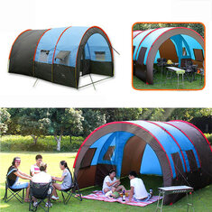 Tenda de camping de grande capacidade para 8-10 pessoas, à prova d'água, portátil, de camada dupla e perfeita para viagens e caminhadas ao ar livre.