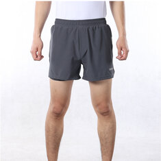 ARSUXEO 2-i-1 körshorts för herrar med midja rep snabbtorkade dragkedja fickan sport fitness gym shorts