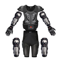 8 Unids / set WOSAWE Ciclismo Body Armor Protección Codo Protector Rodillera Armadura de pecho Chaquetas de carreras Equipo de protección todoterreno