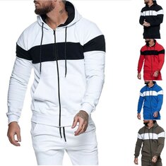 Men Hoodie Coat Autumn Winter Cotton Plus Fleece Sweatshirt Casual Sport Hiking Clothing Slim Jackets