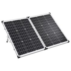 [EU Direct] 120 W (2 Stück * 60 W) Faltbares Solarpanel 12 V Tragbares Solar Koffer Monokristallines Silizium-Solarladesystem aus gehärtetem Glas und Aluminium