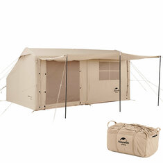 Naturehike Aufblasbares Zelt für den Außenbereich, tragbar, großer Raum, Luxus-Familien-Campingzelt mit Oberlicht-Kamin