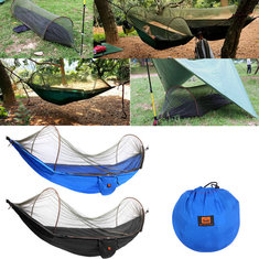 Outdoor Portable Camping Parachute Hammock Hanging Swing Bed With Mosquito Net  