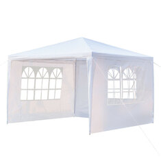 3x4m 3 oldalsó fal pavilon sátorhuzat vízálló sátor parti esküvő napernyő menedék kemping sátor ablakkal