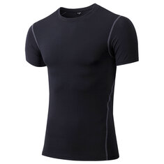 Camiseta de fitness apertada de tênis de futebol YUERLIAN, roupa esportiva Demix de secagem rápida, camiseta de compressão de manga curta para homens, camiseta de corrida