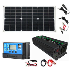 مجموعة محول الطاقة الشمسية IPRee® 8000W 1300 وات نظام القوة للطاقة الشمسية مع لوحة شمسية 18 وات 30A وحدة تحكم بالطاقة الشمسية للسفر والتخييم