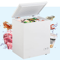 [US Direct] 5 cu.ft Mini Freezer ตะกร้าเก็บของแบบถอดได้ 7 การตั้งค่าอุณหภูมิเครื่องแช่แข็งสำหรับ RV Travel Kitchen Bar