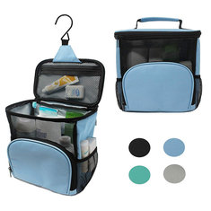 600D Polyester Waterproof Wash Bag Hanging Make Up Cosmetic Pouch Folding Storage Bag