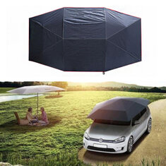 400x210cm Rooftop Tent Cloth UV Oxford Cloth Car Umbrella Waterproof Car Tent Sunshade Movable Carport Canopy for Outdoor Camping Tent