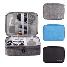 Bolsa de almacenamiento digital multifunción con cargador USB y organizador de auriculares, bolsa de cable portátil para viajes.