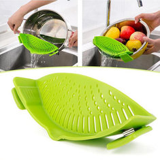 IPRee® Slitesterk Silikon Pan Sil Colanders Vask fruktgrønnsaker Pasta Kjøkkenverktøy Gadgets Vaskpose