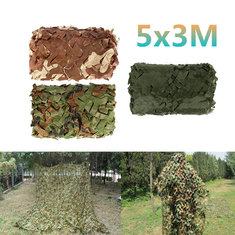 Capa de carro 5x3m Rede de camuflagem militar Rede de caça para treinamento do exército Rede de camuflagem Tenda para carro Sombra de acampamento Rede de guarda-sol