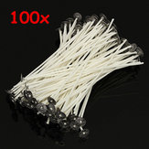 100szt. 15cm Wosk Candle Cotton Wicks z Metal Sustainers
