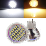 مصباح إضاءة نقطة LED بقوة 1.5 وات AC / DC 12V MR11 24 SMD 3528 دافئة / بيضاء