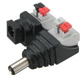 Conector adaptador de enchufe macho hembra de corriente continua LUSTREON de 5,5 * 2,1 mm para tiras de LED de 12V