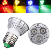 E27 3W AC 220V 3 diody LED Czerwone / żółte / niebieskie / zielone żarówki punktowe LED