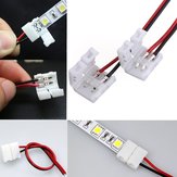 10xNew 2-Pins Connector For Led Strip Wire 3528/5050 With PCB Ribbon