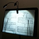 Siyah İki Çift Kol 4 LED Esnek Kitap Müzik Standı Klip Lamba